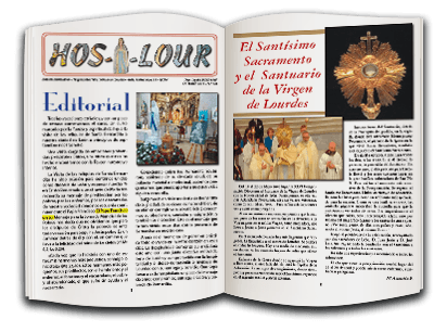 Muestra páginas interiores de la revista oficial de la Hospitalidad de Ntra. Sra. de Lourdes (León)