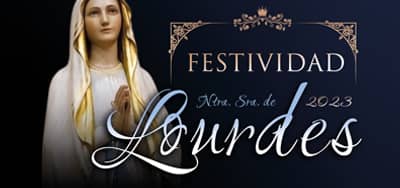 Muestra detalle del cartel de la Festividad de Ntra. Sra. de Lourdes 2023