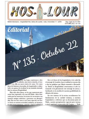 Muestra portada de la revista número 135 de la Hospitalidad de Ntra. Sra. de Lourdes (León)
