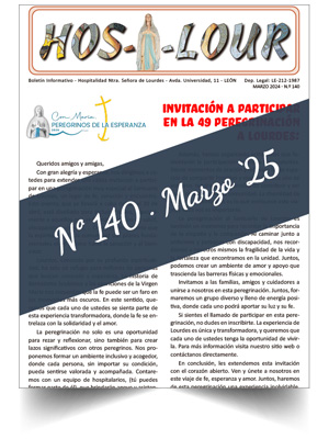 Muestra portada de la revista número 140 de la Hospitalidad de Ntra. Sra. de Lourdes (León)